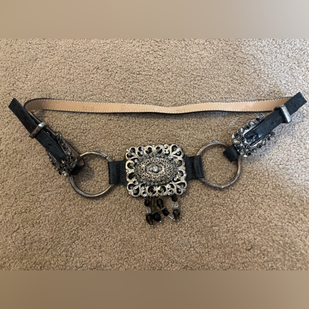 Leatherock Metal And Beaded Belt